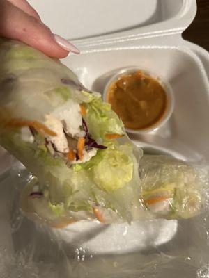 Fresh spring rolls with chicken