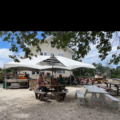 Shaded tented patio