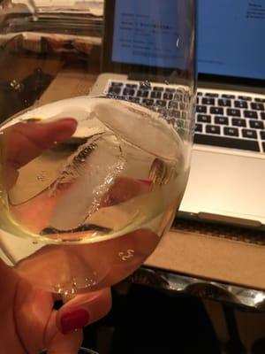 Enjoying my moscato on a late work day