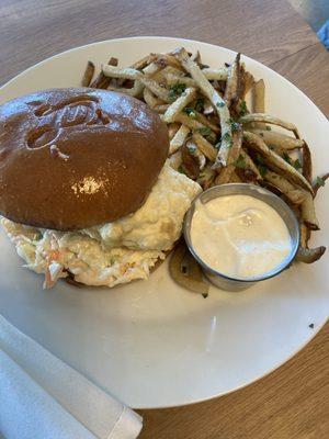 Cod sandwich is well executed with excellent coleslaw, fries are great!