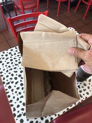 Don't ask for more napkins bc 2 per meal is the limit, even if you're eating on the go.