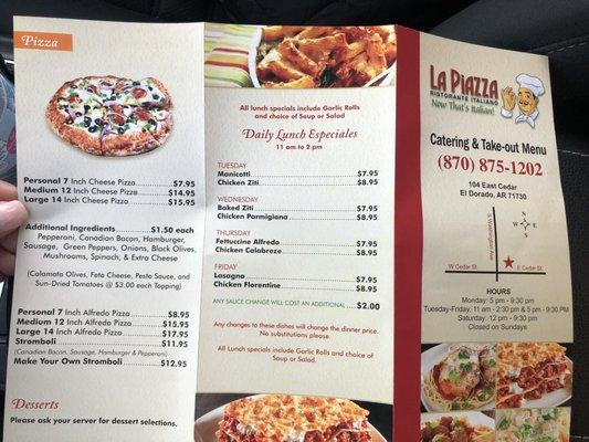 Pizza/Lunch specials