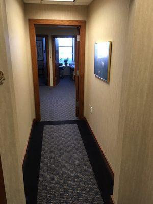 A short hallway leads to a waiting area amd our three treatment rooms.