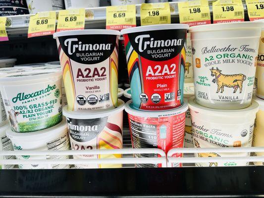 Wide selection of A2 Organic Grassfed Yogurt