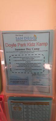 Flyer for one of the summer day camp programs (May 2022)