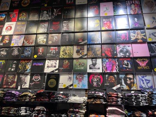 Wall of T-shirt's