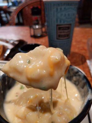 Baked potato soup is a home run Thick creamy with scallions,bacon,cheese I'm a fan