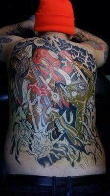 Here's a picture of my back in progress by Dave.