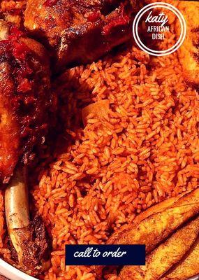 Nigerian jollof rice with chicken