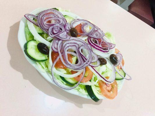 Garden salad with homemade dressing