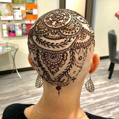 Henna art done on a client of mine who was undergoing chemo.