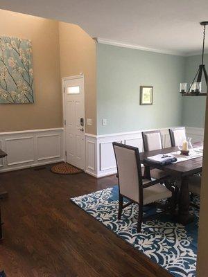 3 1/4" hardwoods stained in a dark finish on these new floors.