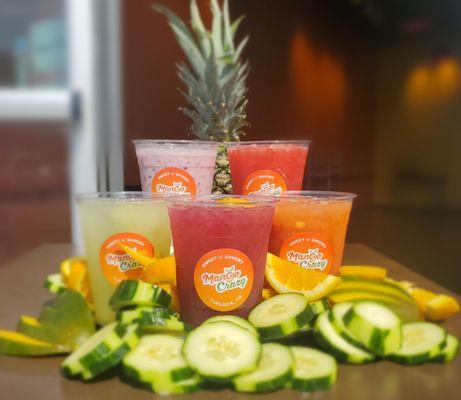 Aguas frescas available every day! Flavors change daily. Follow @MangoCrazy to see what is available for that day.