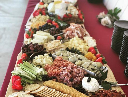 Grazing board for 130 guest on 8 foot beautiful board.