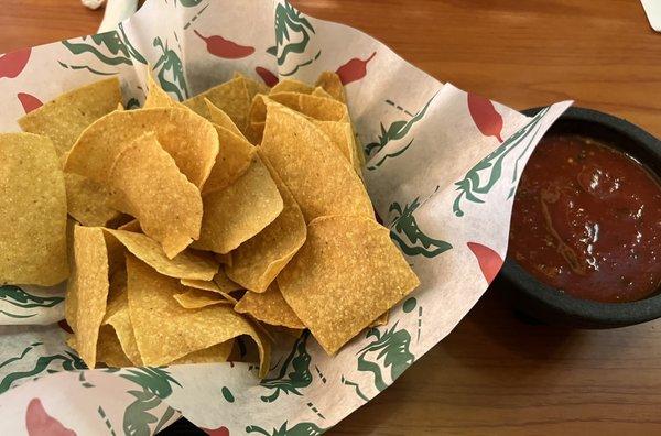 Complimentary chips & salsa.