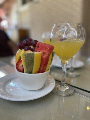 Fruit cup and mimosa - included with the brunch plates