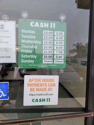 Store hours change