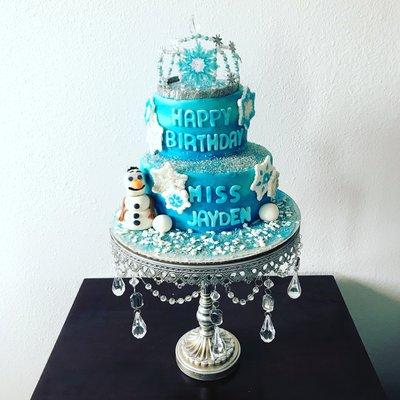 Frozen themed birthday cake