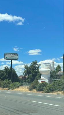 Giant toilet from the freeway