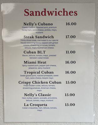 Sandwich Menu | 2024.06.26