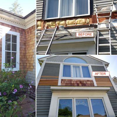 Shingles and siding repair - Before & After