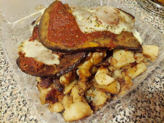 Eggplant Parmesan with Roasted Potatoes