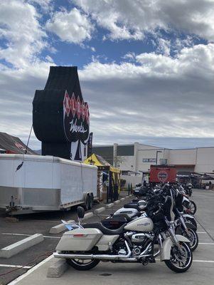 Line up of bikes outside