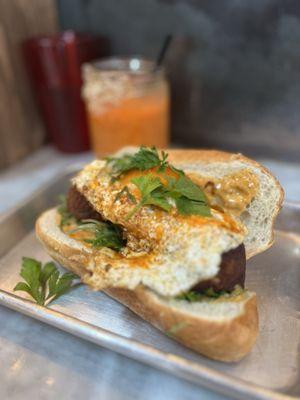 Boudin breakfast sandwich