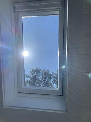 After pic Velux skylight glass replacement