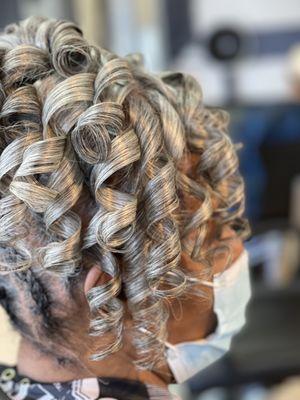 Updo with spiral curls