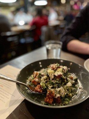 broccoli caesar salad ($14): heavier take on a caesar salad with as much cheese as one could ask for