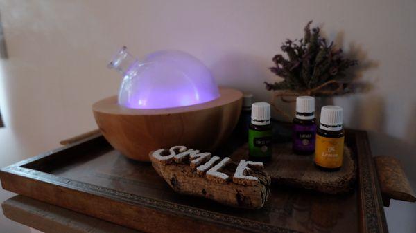 Young Living Essential Oils used with oils to sell in studio SOON!