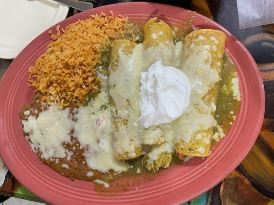 Enchiladas Chicken Suizas in Green Sauce (Salsa Verde)