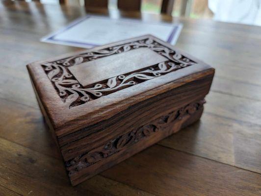 Beautiful wood carved box