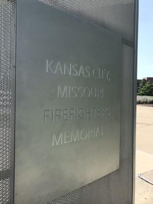 Kansas City firefighters memorial fountain plaque