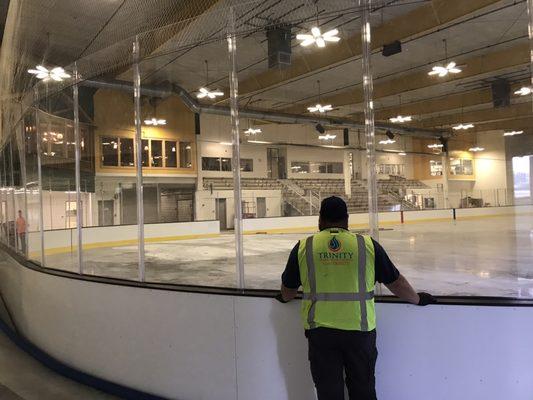 Helping the San Jose Sharks get ready at there practice facility.