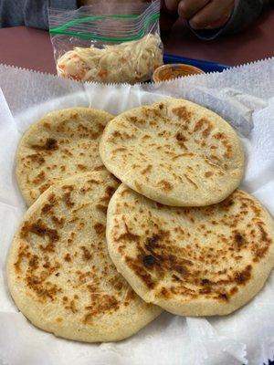 Pork and cheese pupusas