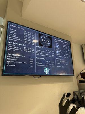 Cafe menu