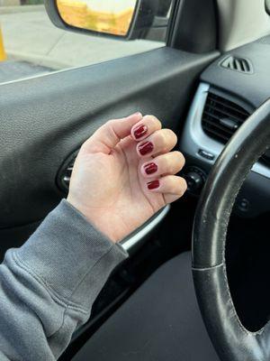 Regular nail polish manicure