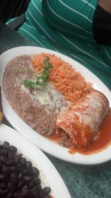 $5.95 Lunch Special, Ground Beef Enchilada w/ refried beans (Tue 7/23/13)