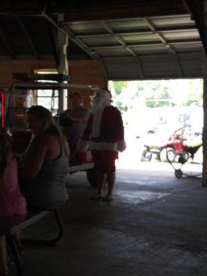 Santa makes a visit in July