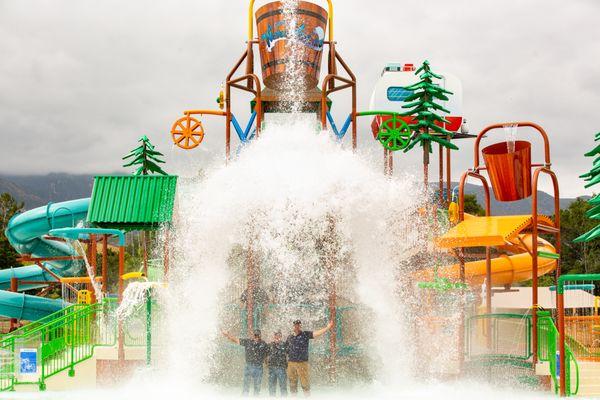 Bucket drop at the new MPU at Casitas Water Adventure.