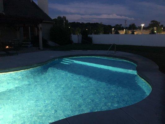 Pool at night.