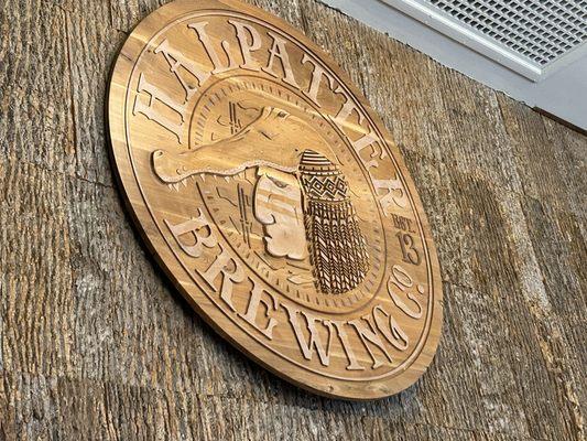 Seal above the bar in the main tap room.