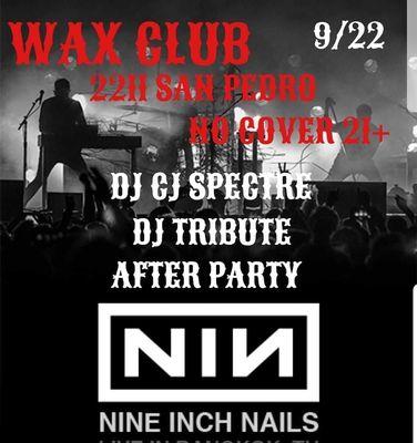 TONIGHT DJ CJ SPECTRE TAKES OVER WAX CLUB.. NO COVER 21+