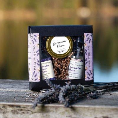 Try some of our farm-made products. Floral scents boxed set.