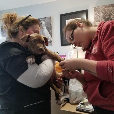 Linus' 1st nail trim