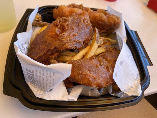 Salmon Fish and chips with extra fish