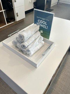 Cold towels following class