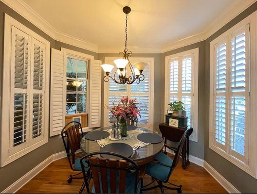 Interior shutters dining room